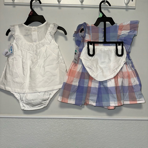 Carter’s Baby Girl Lot of 2 Dresses Spring Summer 12 M & 6-9 M NWT NEW Sundress - Picture 2 of 16